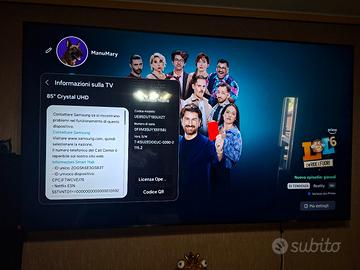 Tv televisore Samsung 85" pollici