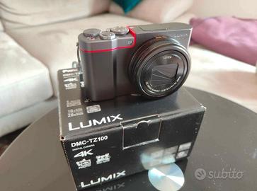 Fotocamera Panasonic Lumix TZ100 con scatola