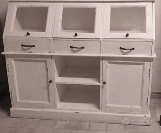 Dispensa pastaia in legno di mango stile shabby
