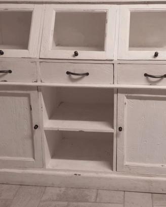 Dispensa pastaia in legno di mango stile shabby