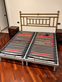 Letto Matrimoniale in Ottone + 2 Reti Ortopediche