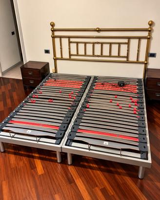 Letto Matrimoniale in Ottone + 2 Reti Ortopediche