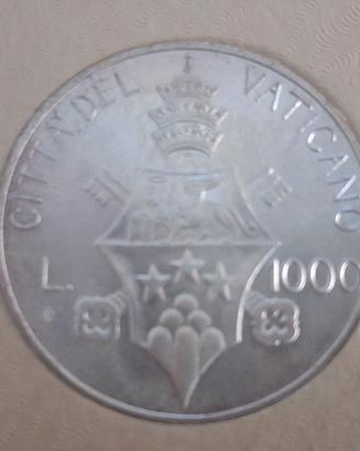 Moneta Vaticano 1000 lire argento