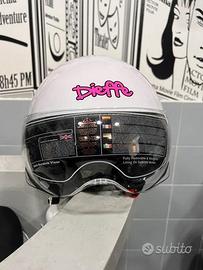 CASCO DEMIJET BIANCO CON SCRITTA DIEFFE FUCSIA