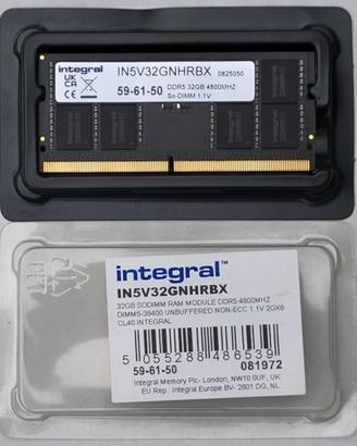 RAM Integral 32GB So-Dimm DDR5 4800MHz