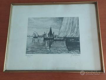 Serigrafia su seta inizio '900 di G.M.D'Amico