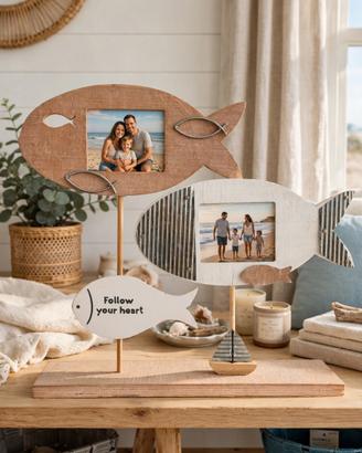 Portafoto pesci in legno Beach House