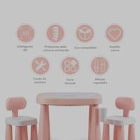 tavolo + 2 sedie rosa