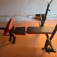Panca multifunzione con bilenciere e pesi 40kg