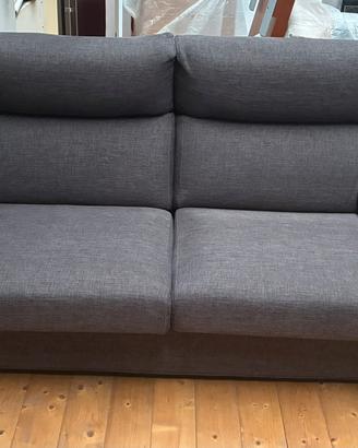 Divano 2/3 posti in tessuto grigio scuro
