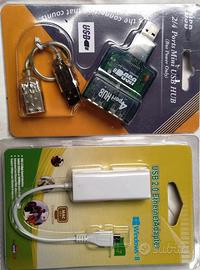 Adattatore cavo di rete ed HUB porte Usb