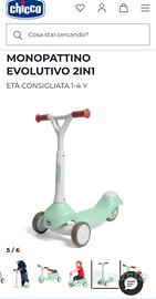 Monopattino evolutivo chicco pari al nuovo 