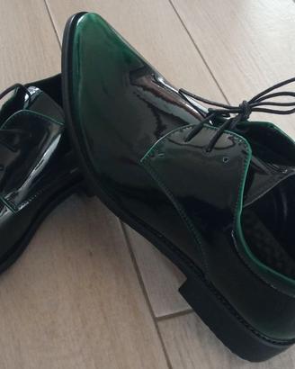 Scarpe eleganti uomo nero verde