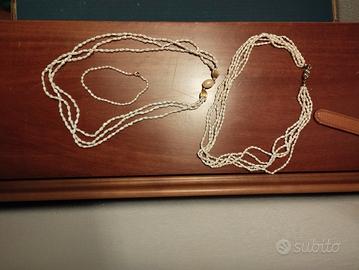 3+1 collane perle di fiume/argento vintage