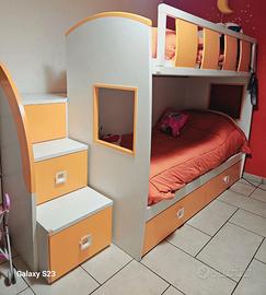 Letto a castello con corridoio cassonato
