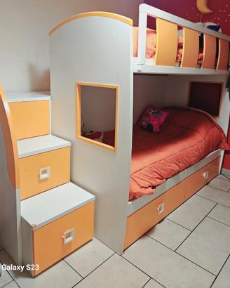 Letto a castello con corridoio cassonato