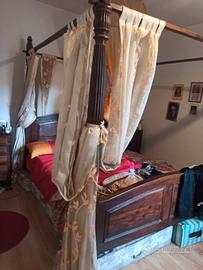 Letto Jaipur baldacchino con tende e zanzariera