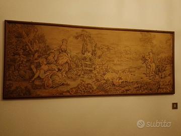 ARAZZO prima meta del 900 con cornice in legno