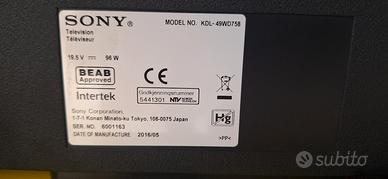 TV Sony 49 smart KDL- 49WD758 non funzionante