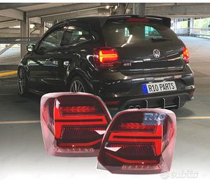 FANALI VOLKSWAGEN VW POLO 09-17 LED ROSSO DINAMICI
