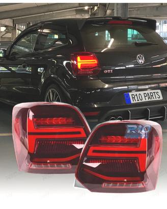 FANALI VOLKSWAGEN VW POLO 09-17 LED ROSSO DINAMICI