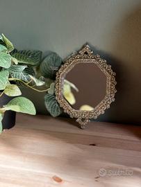 Specchietto glitter oro appendere shabby vintage