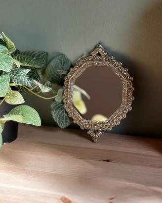 Specchietto glitter oro appendere shabby vintage