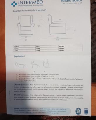 Poltrona elevabile elettrica 