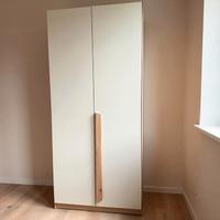 Armadio 2 ante bianco e legno moderno minimal