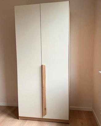 Armadio 2 ante bianco e legno moderno minimal