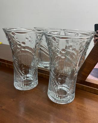 vasi in vetro pieno lavorato e pesante (27 cm)