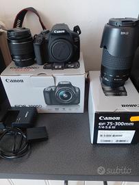 Kit Canon eos 2000d + ef18-55mm + ef75-300MM