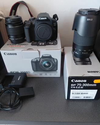 Kit Canon eos 2000d + ef18-55mm + ef75-300MM