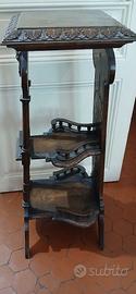 Etagere in legno pieno intarsiato primi 900
