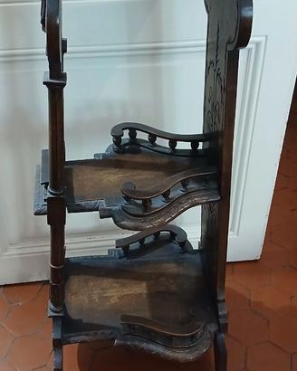 Etagere in legno pieno intarsiato primi 900
