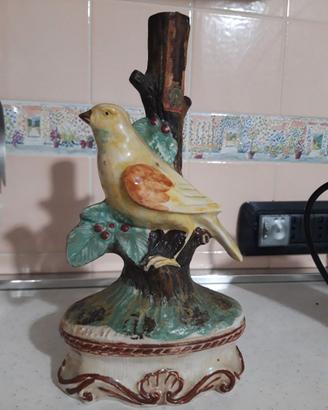 Bottiglia liquore ceramica a forma di canarino