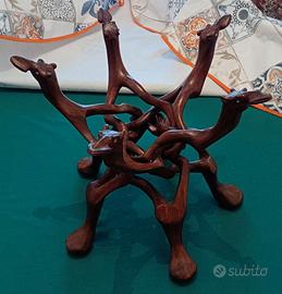 Tavolino Portapiatto Portavaso Artigianale