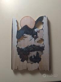 Scultura aquila in legno