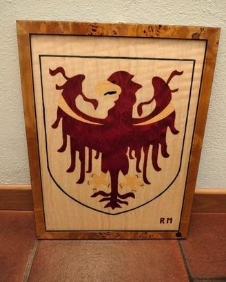Quadro intarsiato con stemma Provincia Bolzano