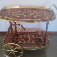 carrello portaoggetti in radica