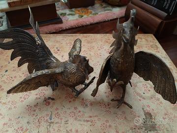 coppia galli decorativi 