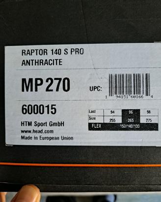 scarponi head raptor 140 s pro antracite