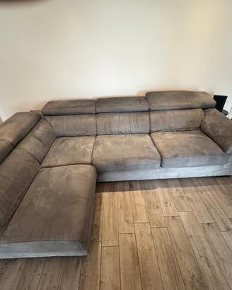Divano angolare moderno grigio sfoderabile