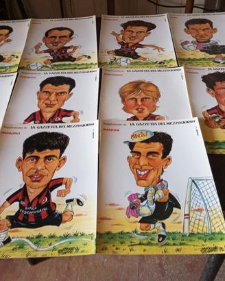 Ser da 10 foto caricature giocatori Foggia Calcio 