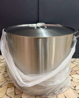 Pentola professionale 60cm inox con coperchio