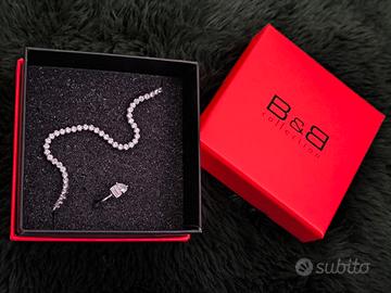 Set braccialetto e anello fidanzamento in argento