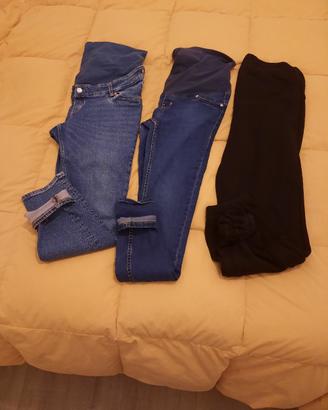 Lotto 3 pantaloni premaman