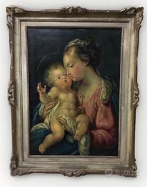 Dipinto Olio su Tela - Madonna con Bambino