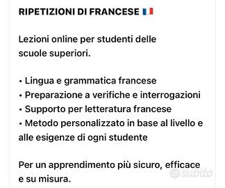 Ripetizioni on line Francese