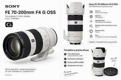 Sony FE 70-200mm F4 G OSS – condizioni eccellenti
